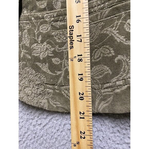 Talbots Blazer 4P Womens Jacket Beige Tan Floral Velvet Texture Pockets 3 Button - Picture 6 of 7